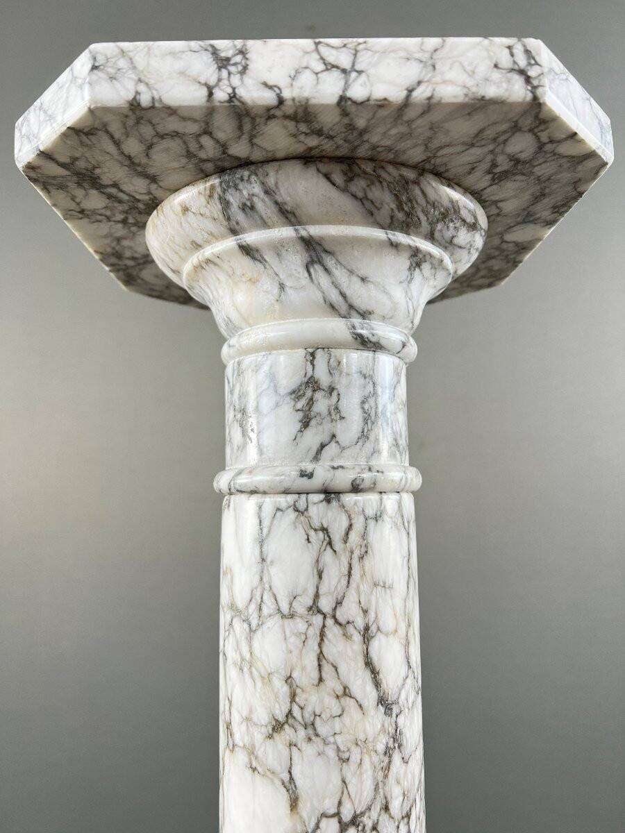 White veined marble column, 20th century