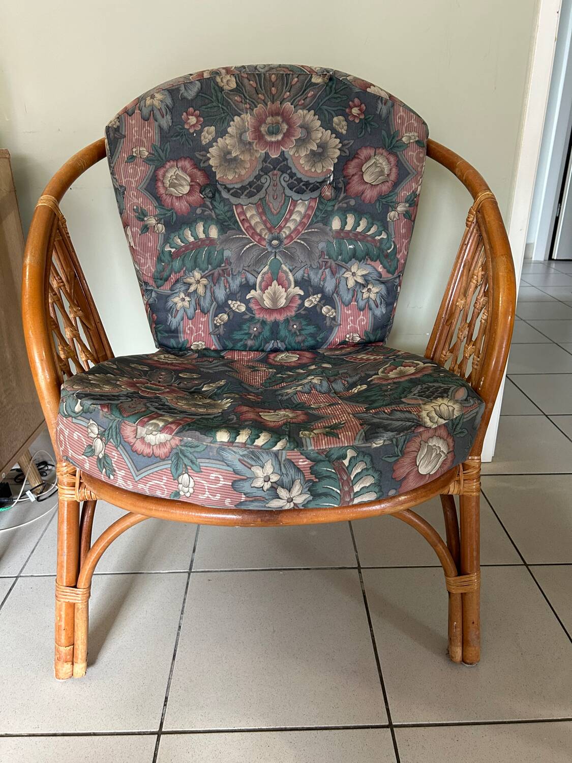 Vintage rattan armchair