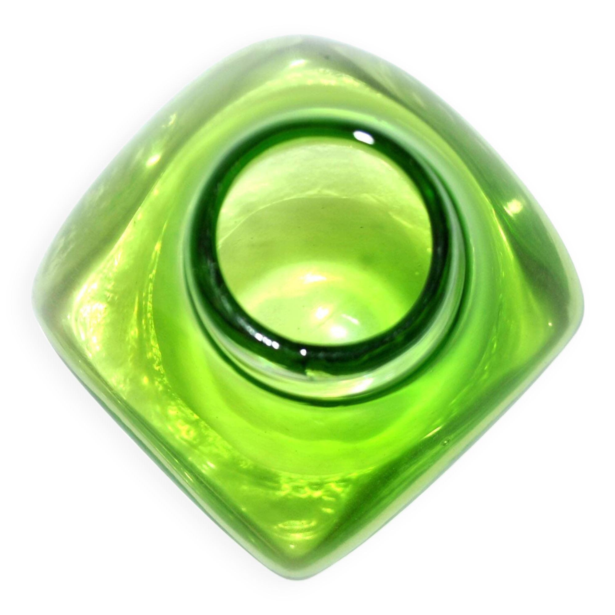 DESIGN Scandinavian vase in lined blown glass Green 1960-70 dlG Whitefriars