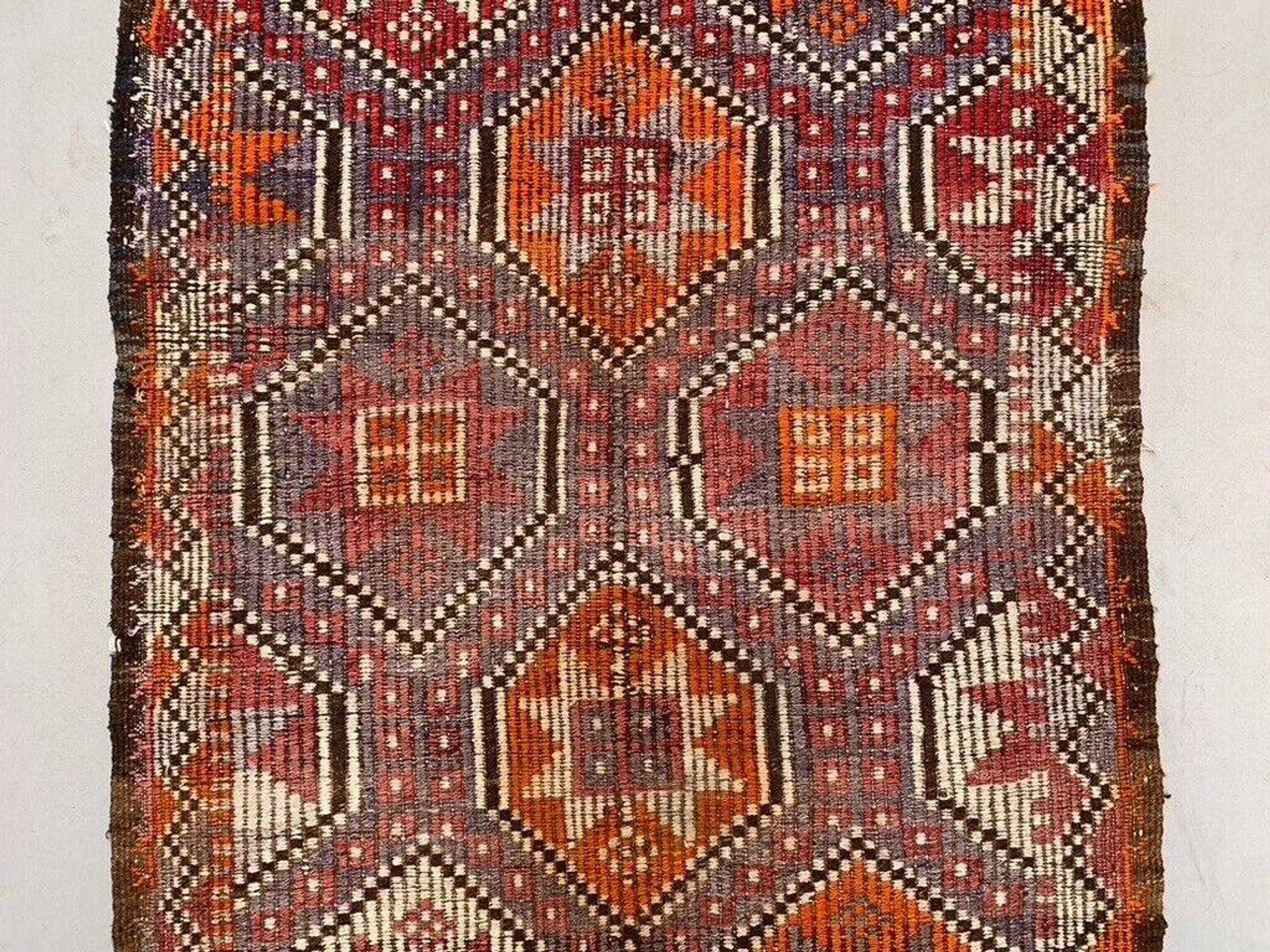 Vintage Turkish kilim rug 150x92 cm wool kelim, medium 2489
