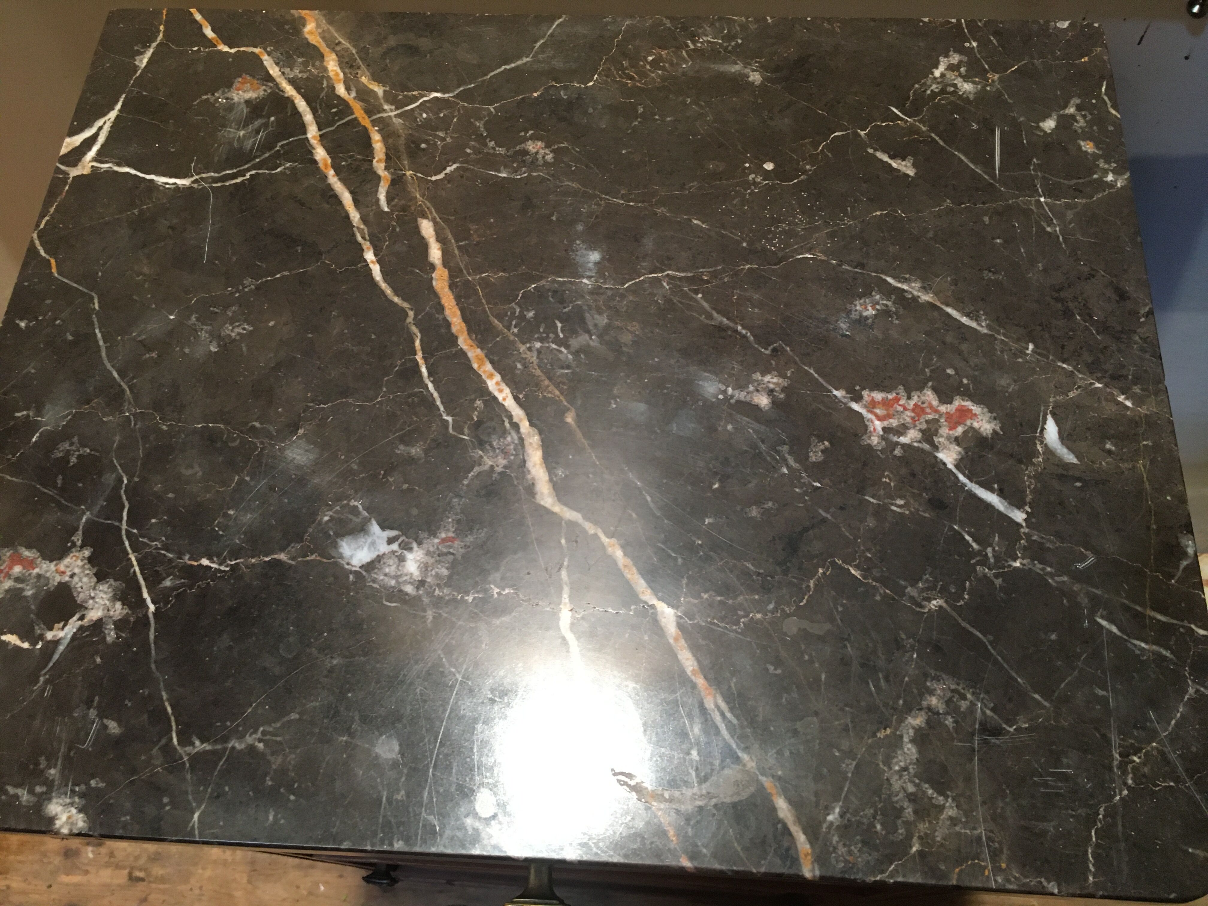 Chevet en chêne massif et marbre noir