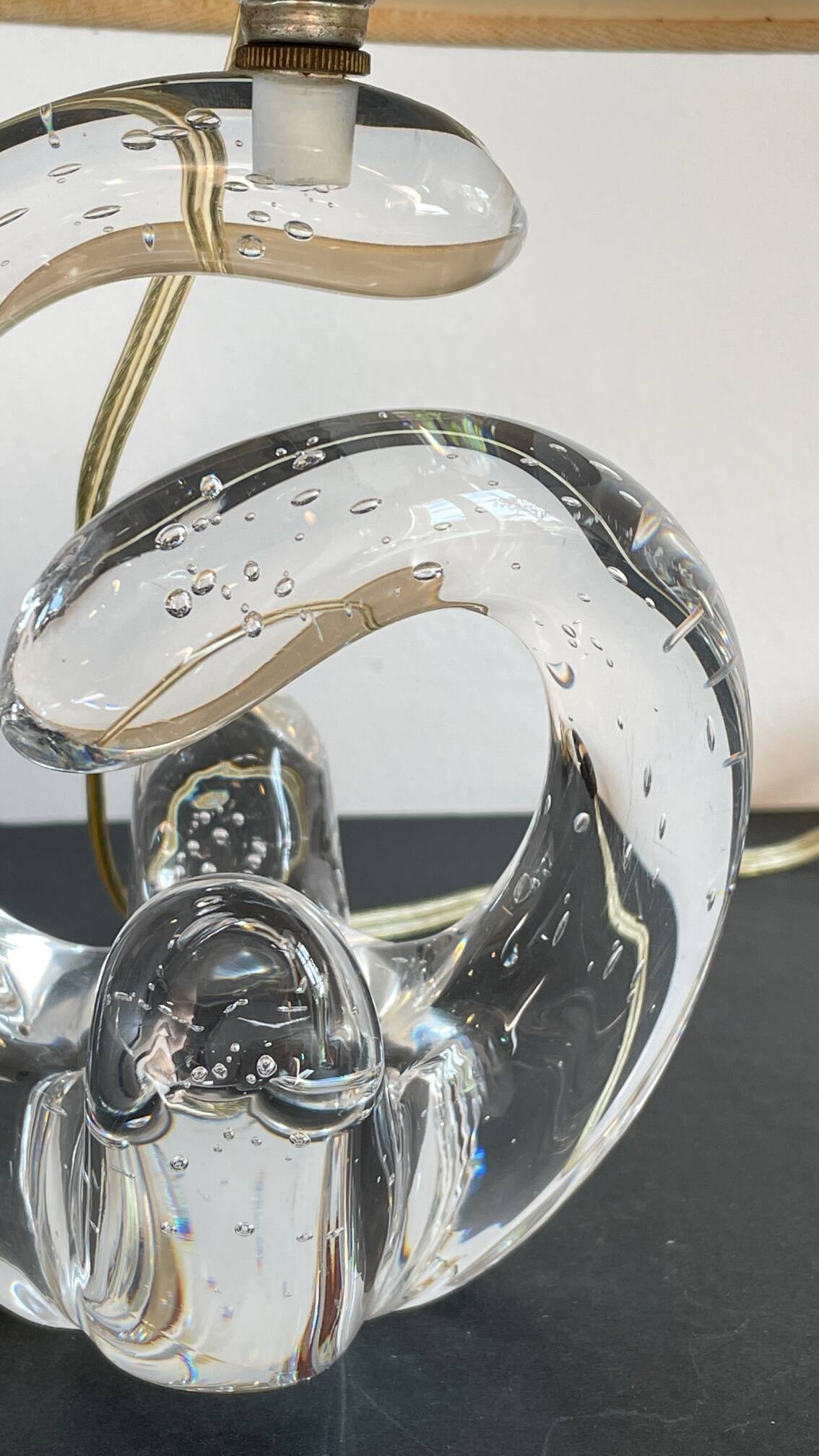 Lampe cristal art déco gravée Paris France
