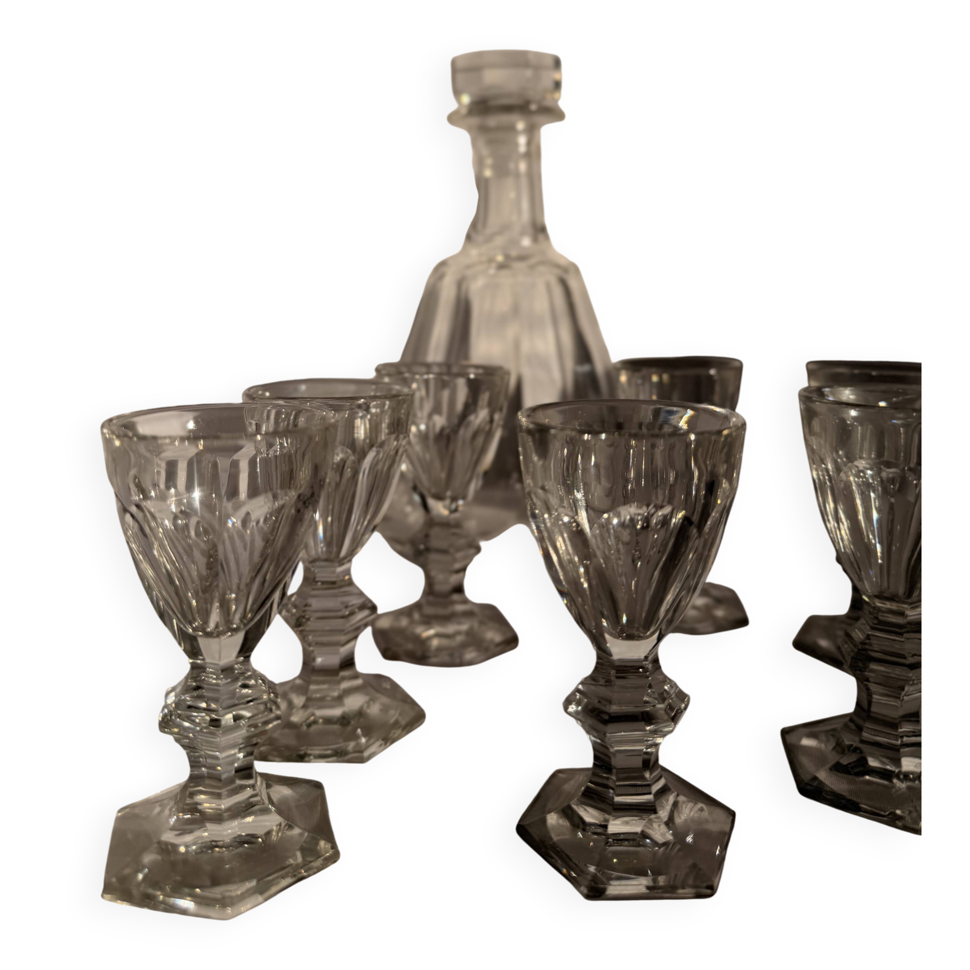 Digestif Service Crystal Baccarat - Harcourt Model (Decanter + 8 Glasses)