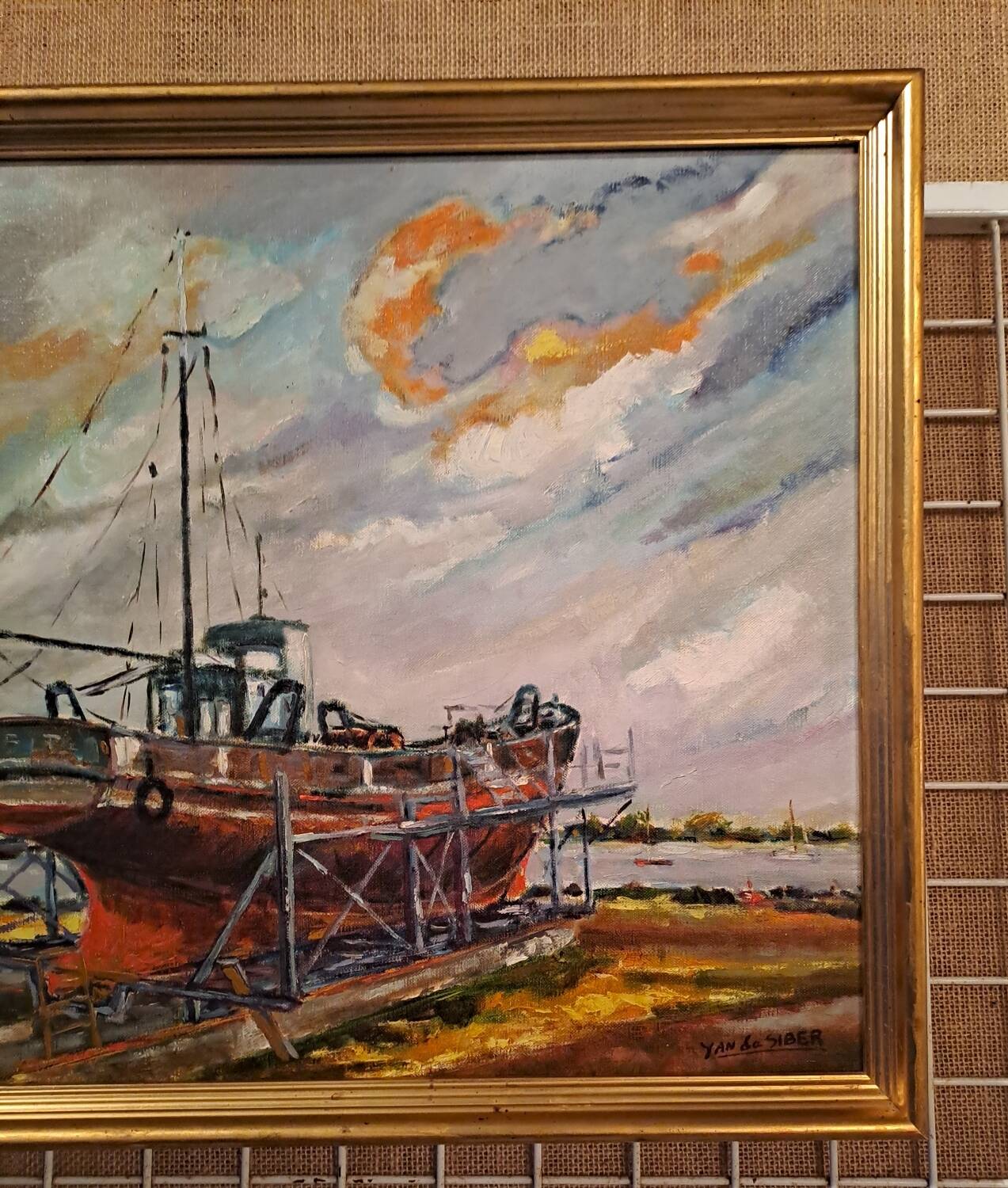 Marine oil on canvas signed Yan de Siber