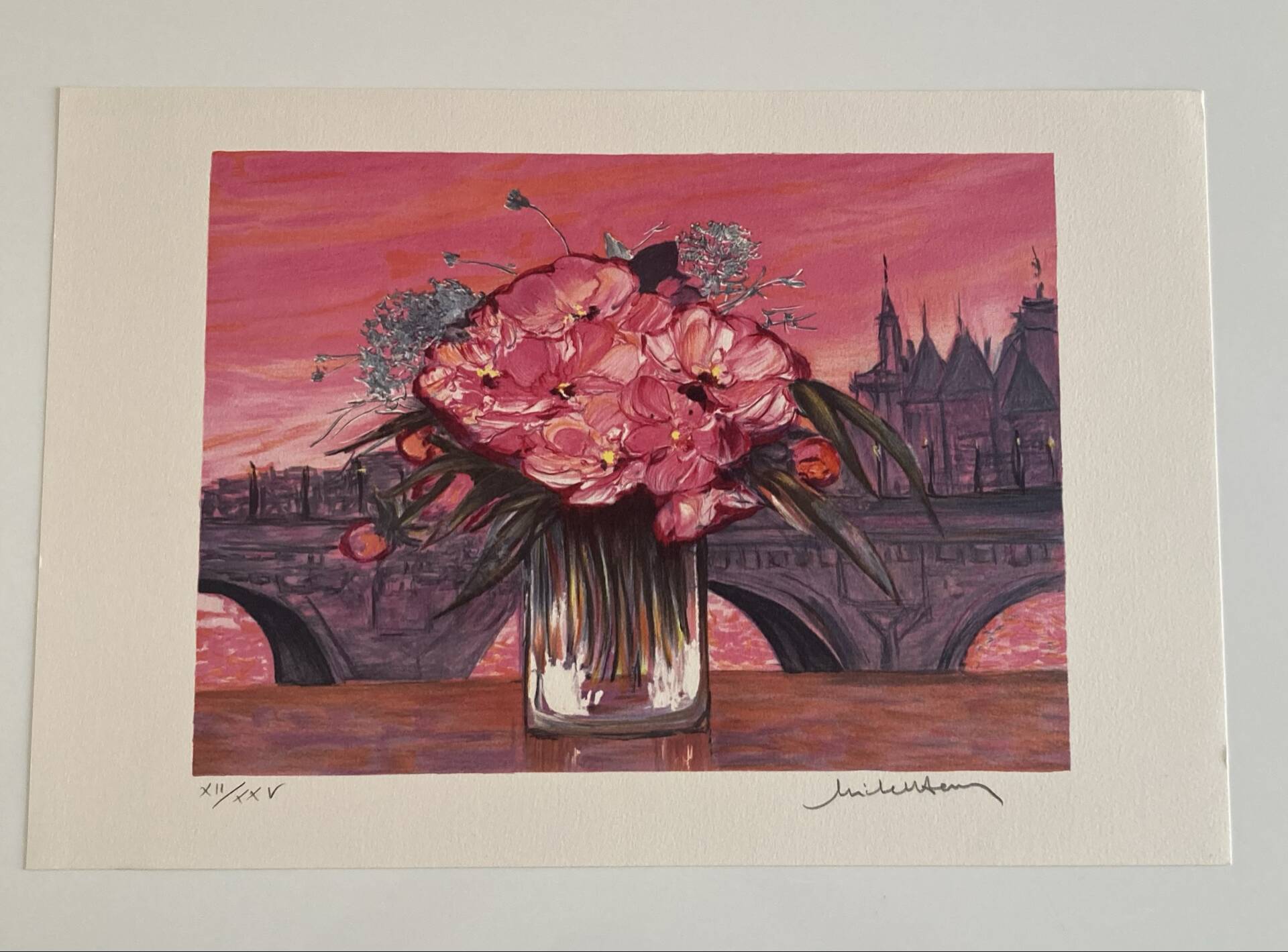 Lithographie numérotée et signée Michel Henry -La conciergerie-Paris
