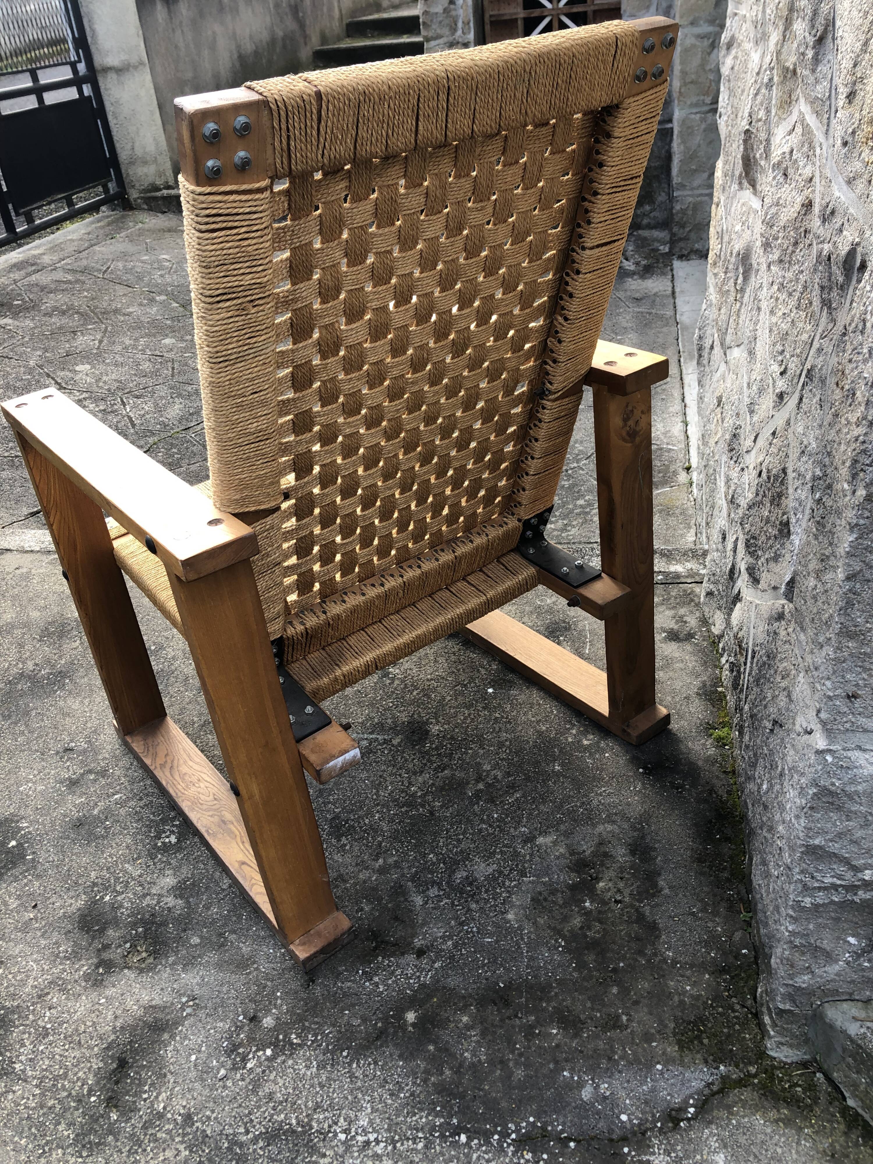 Antique brutalist armchair