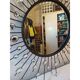 Sun mirror iron beveled mirror and diamond cabochons