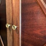 Cabinet, wardrobe or mahogany and ormolu wine bar in French Empire style with four doors.