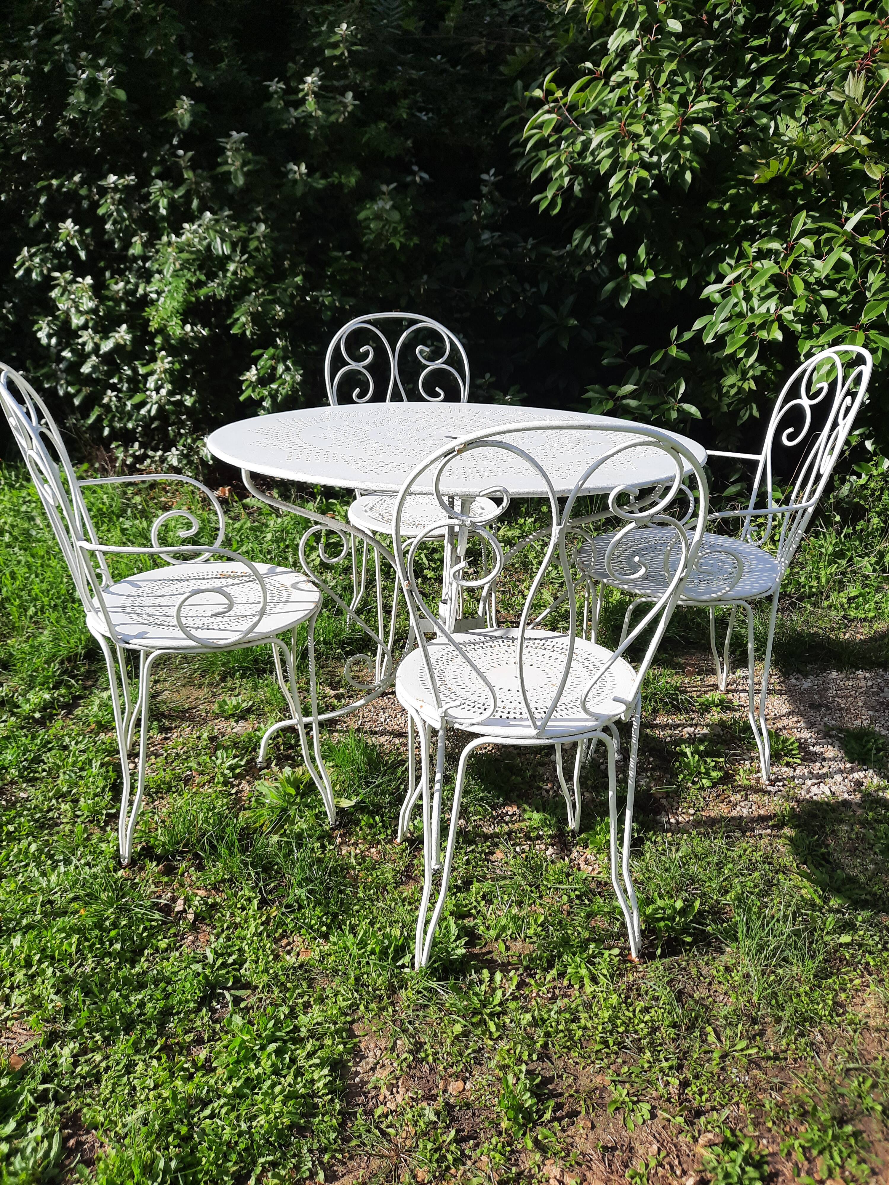Wrought iron garden furniture