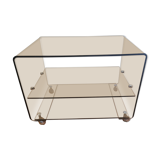 Coffee table in smoked plexiglass 70s