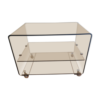 Coffee table in smoked plexiglass 70s