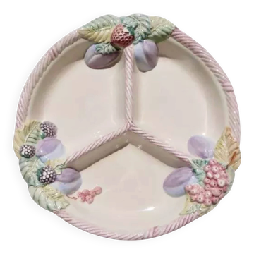Glazed ceramic compartment dish