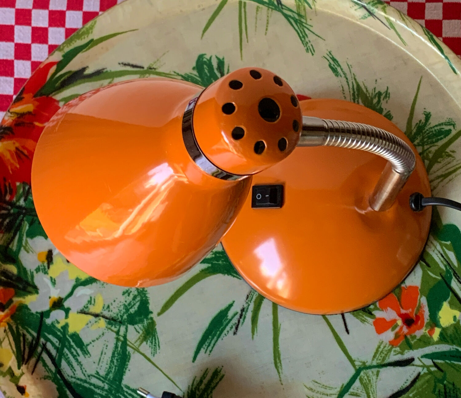 Vintage orange desk lamp
