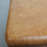 Vintage Sheepskin Leather Designer Ottoman by Bart van Bekhoven