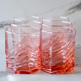 Pink crystal whisky glasses