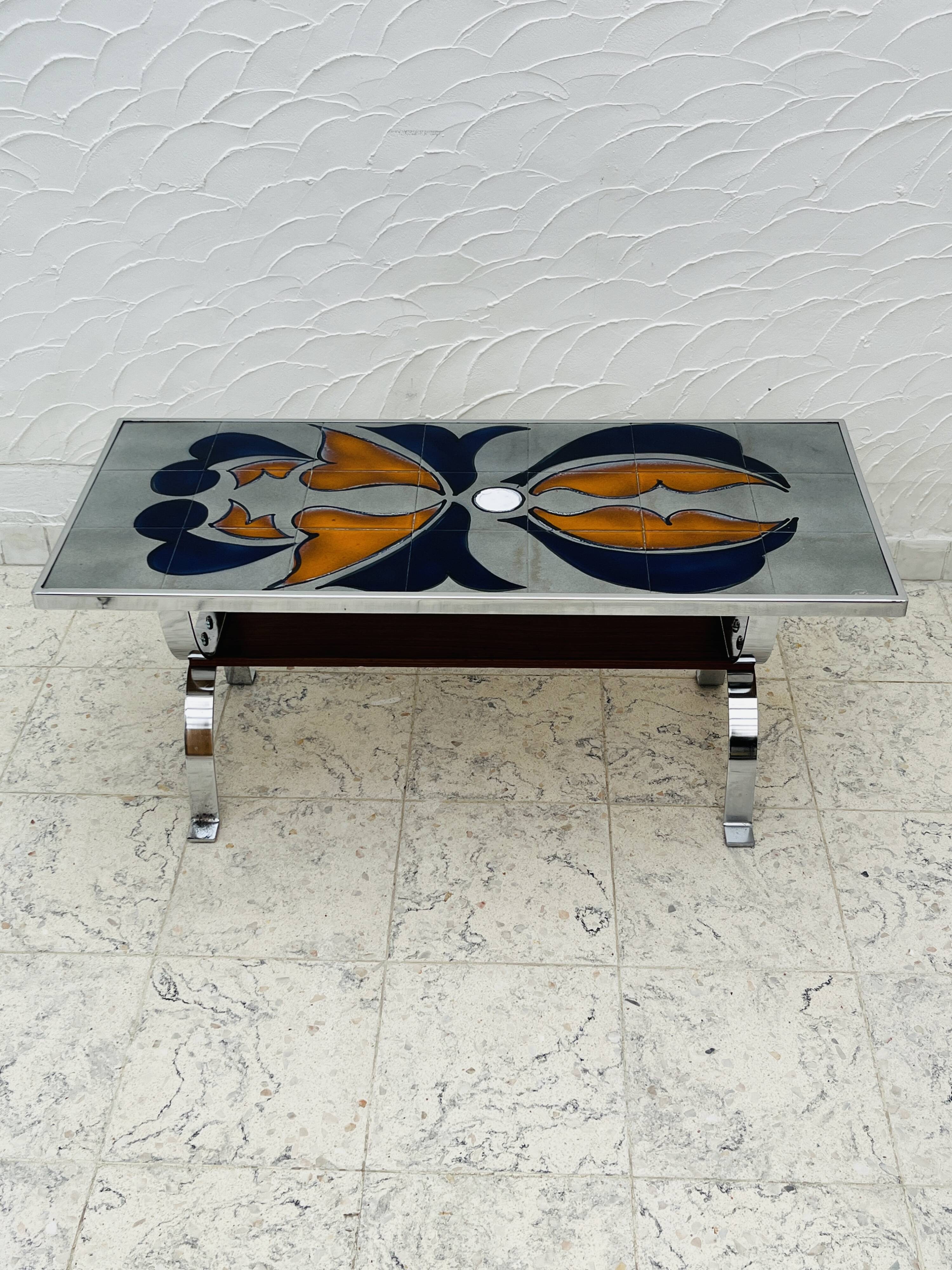 Metakore coffee table in ceramic from vallauris, signed cedem.
