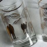 6 tea glasses golden décor camel palm