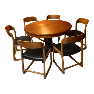 Baumann dining table and its 6 chairs