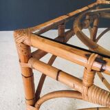 Mid-Century Chippendale Bamboo Dining Table, Italy, 1960s