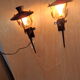Pair of vintage torch wall lamps