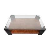 Elm magnifying glass low table circa 1980