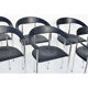 6 chaises chrome et cuir années 70