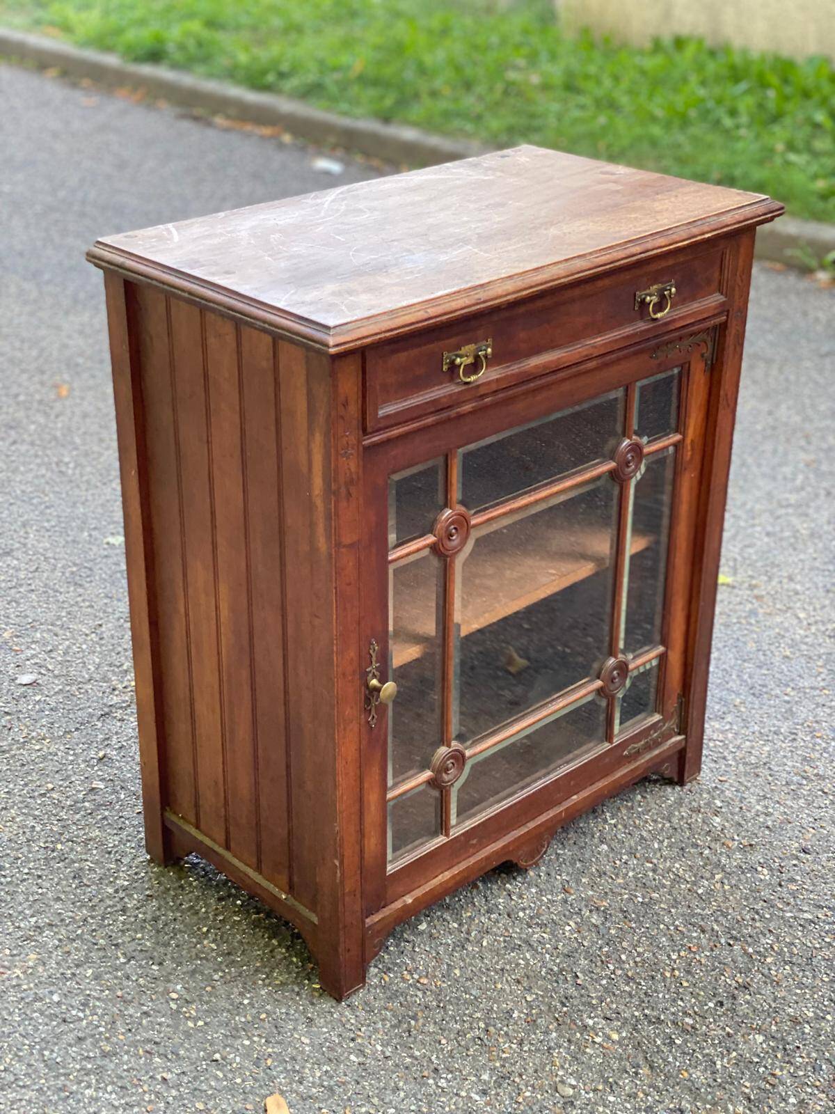 English Regency solid wood display cabinet