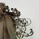 Unique piece. Wooden lamp and metal hair with devil's head "self-portrait"
