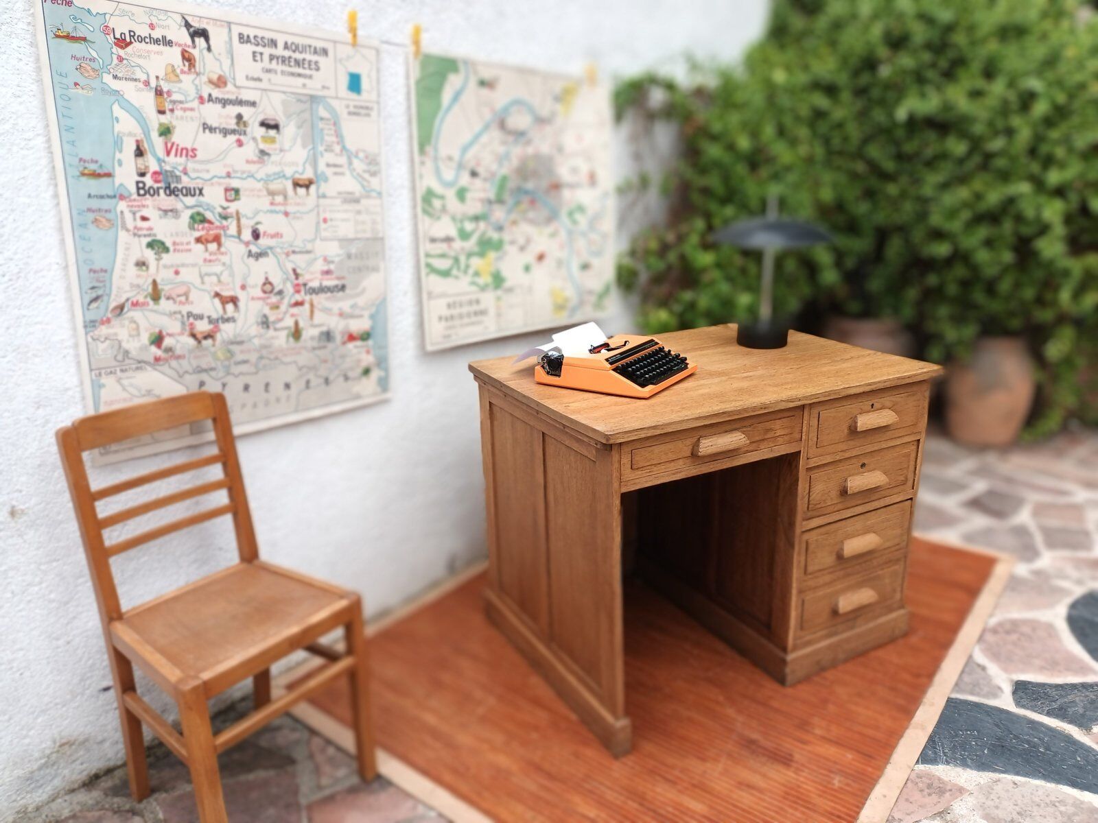 Solid oak desk counter