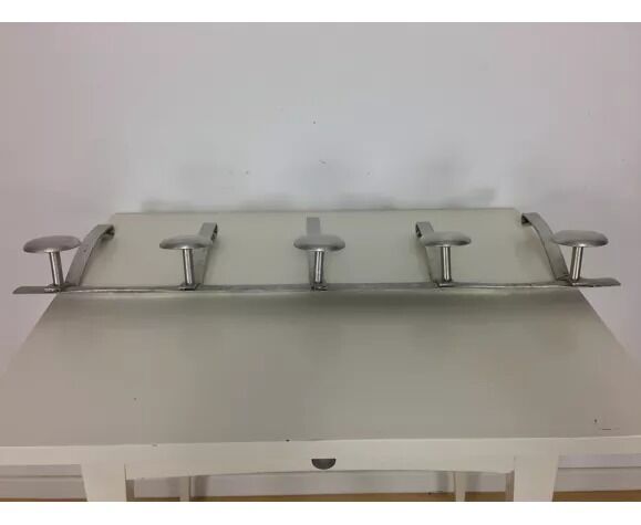 Industrial wall coat rack 5 aluminum hooks