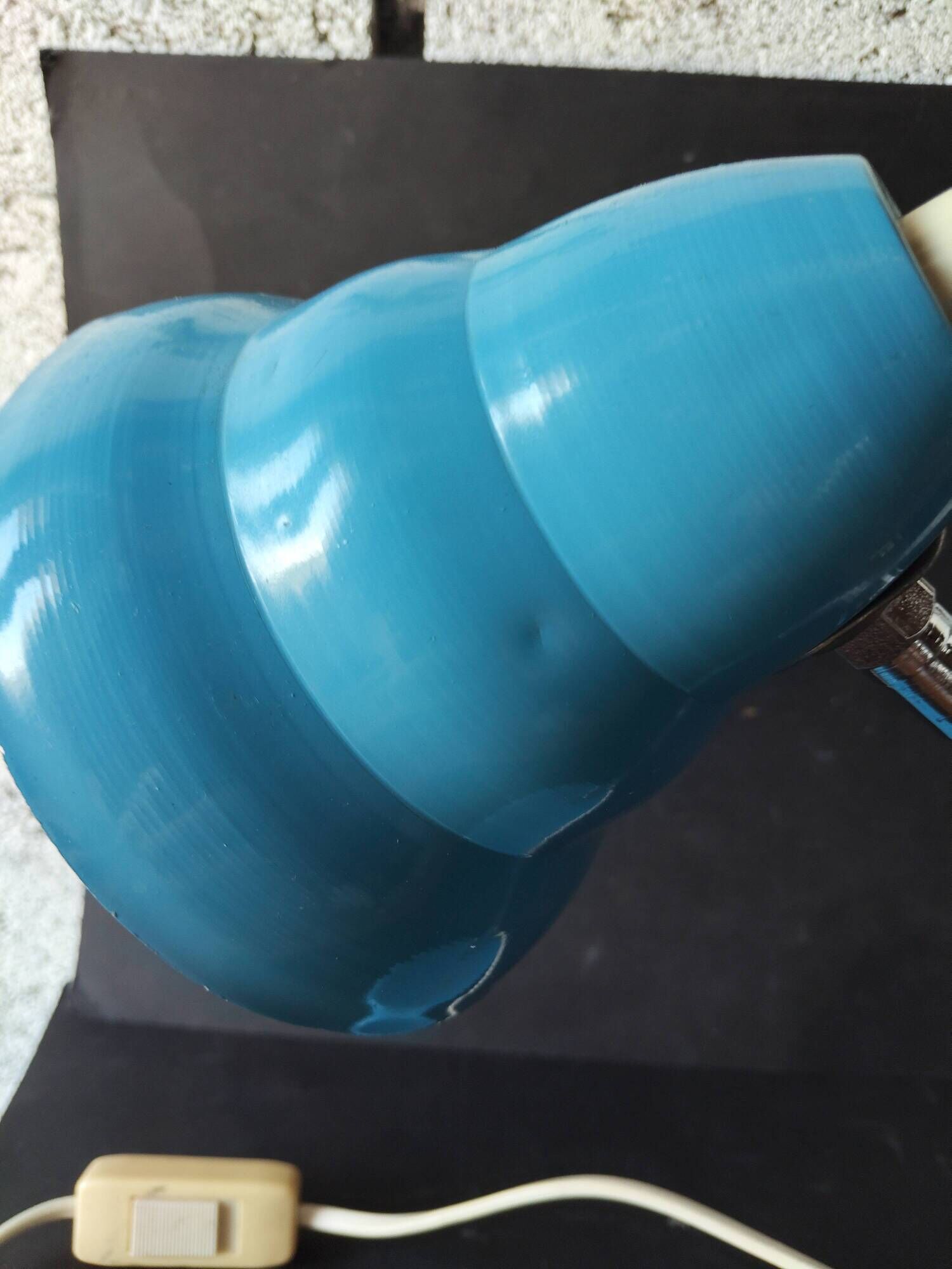 Vintage French desk lamp in blue lacquered metal – 1970s