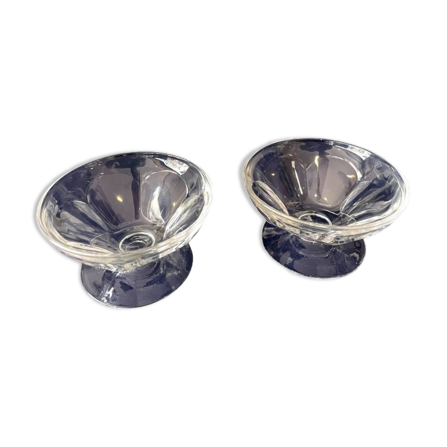 Duo of baccarat crystal champagne glasses, talleyrand model