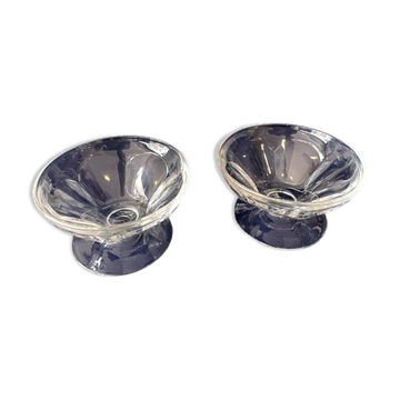 Duo de coupes a champagne en cristal de baccarat modele talleyrand