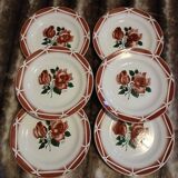 6 assiettes à dessert anciennes Digoin et Sarreguemines
