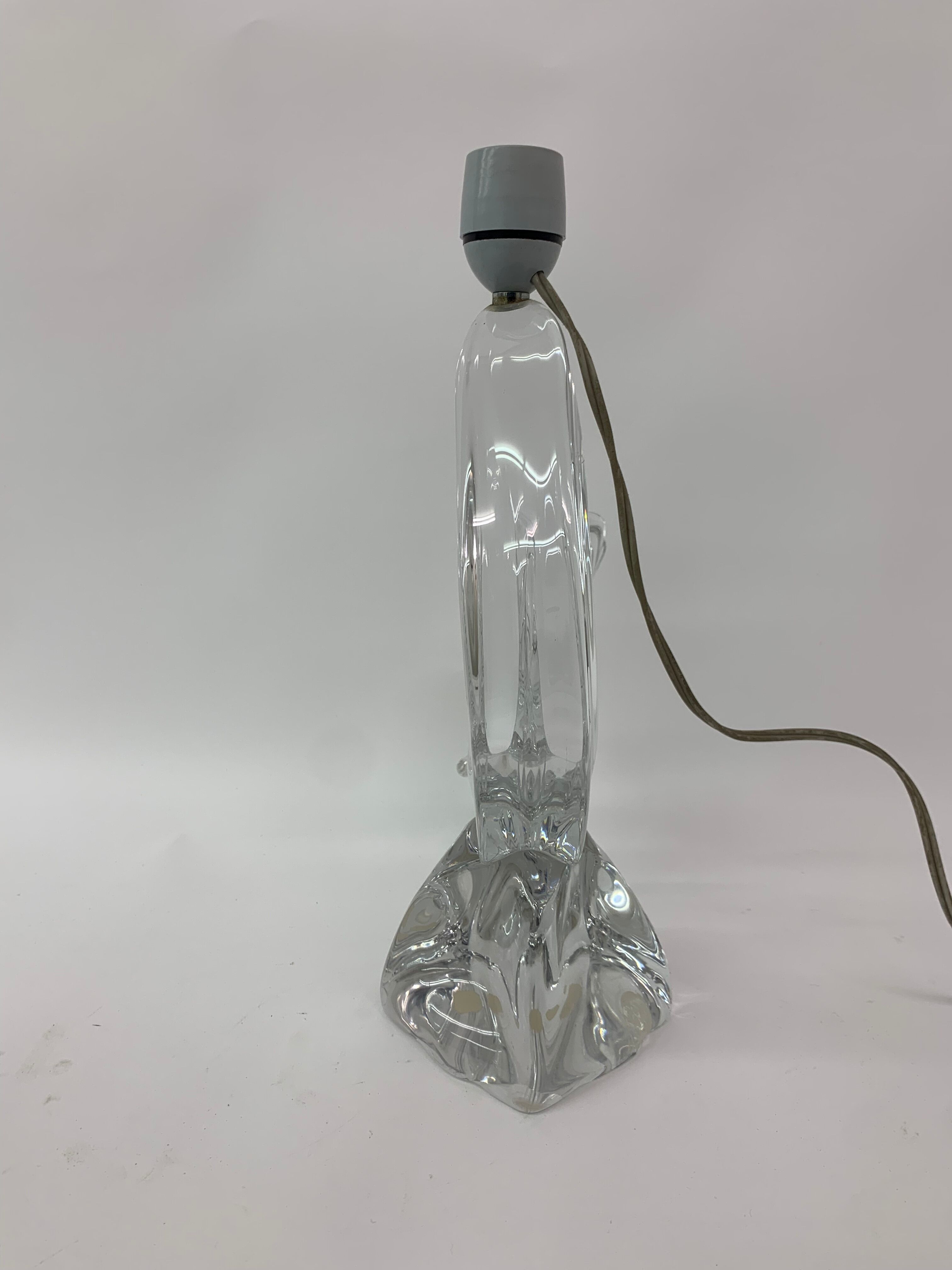 Set of 2 Daum France crystal table lamp , 1950's