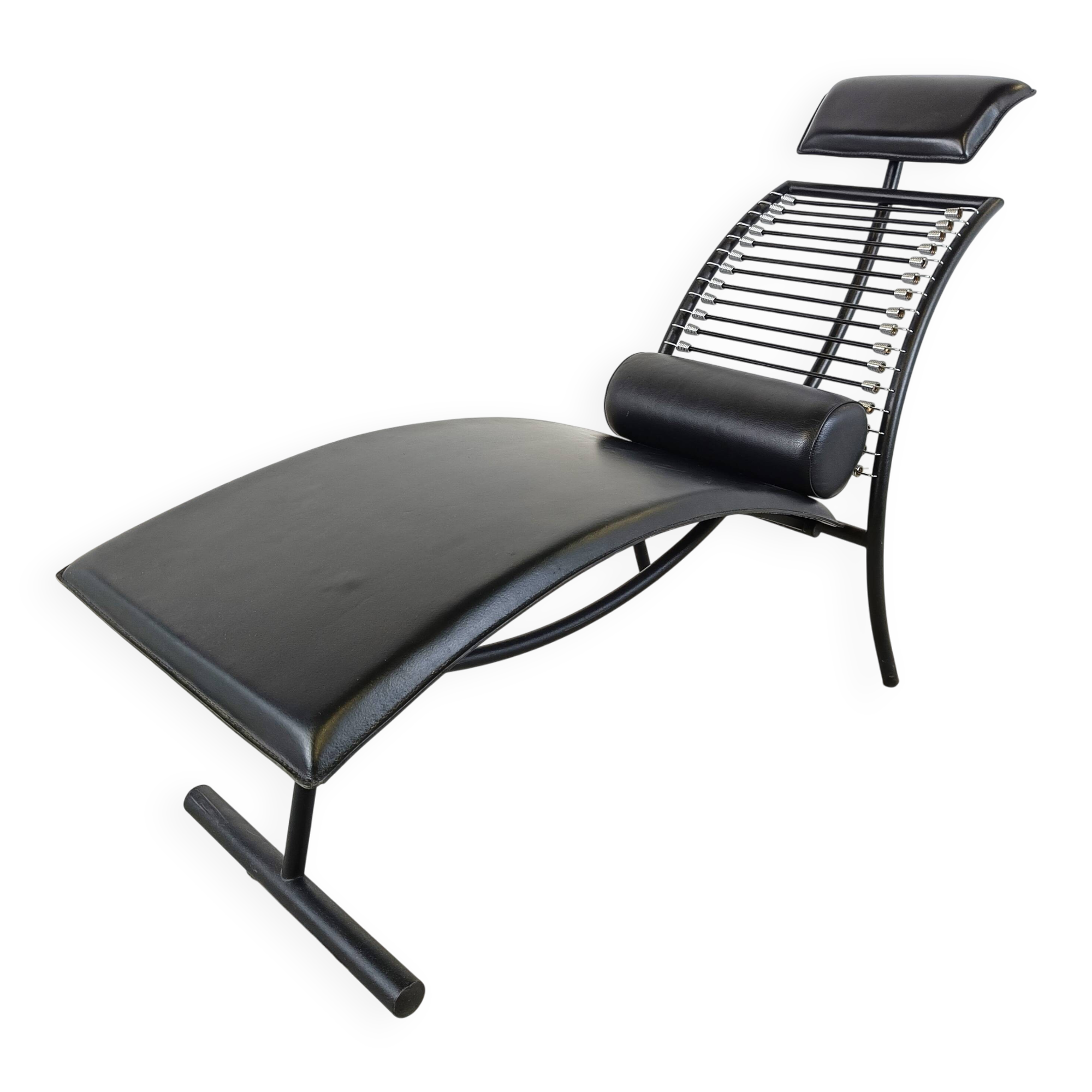 Vintage chaise longue in the manner of Rene Herbst, 1990s