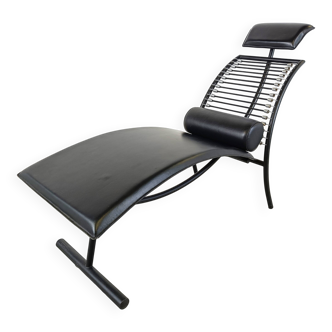 Vintage chaise longue in the manner of Rene Herbst, 1990s