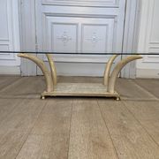 Table basse fausse défense d’éléphant, 1970s