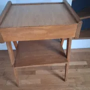 60s compass leg bedside table in light chain.