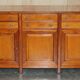 Large buffet Multiyork in solid cherry wood with six drawers.
