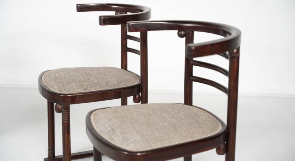 Set of 2 armchairs designed by Joseph Hoffman, Fledermaus