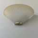 Pair of vintage shell wall lights, glass and brass, France, 1970