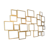 Mirror in gilded metal with leaf. in the taste of Marc du Plantier