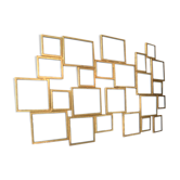 Miroir en métal doré à la feuille 106x63cm