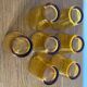 7 vintage Vereco amber glass glasses