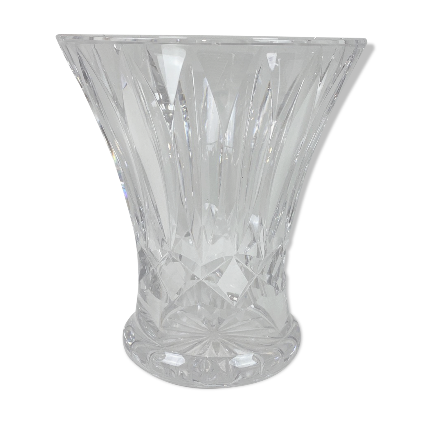 Transparent crystal vase tulip shape