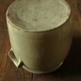 Grey glazed stoneware pot two handles 5 L