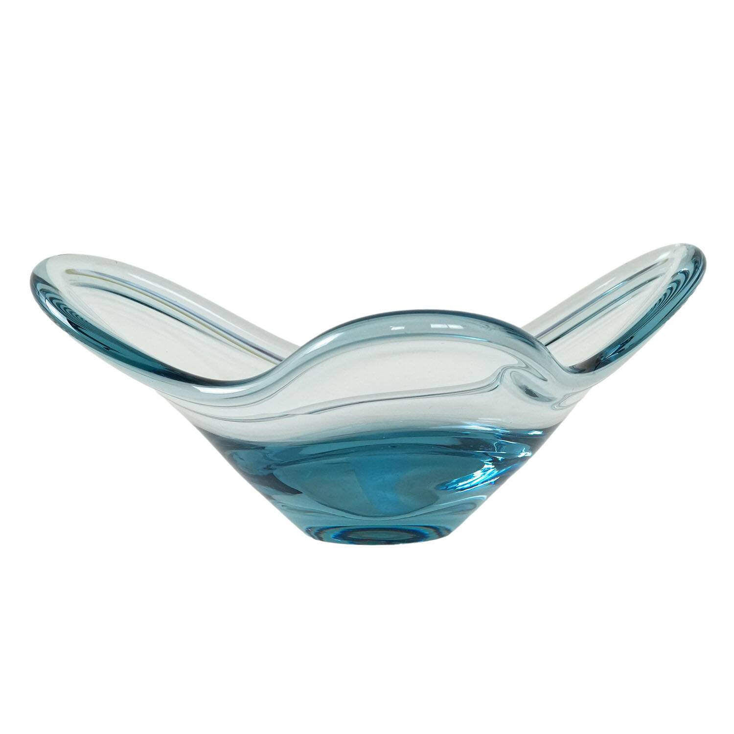 Glass platter, Danish design, 1960s, manufacturer: Holmegaard