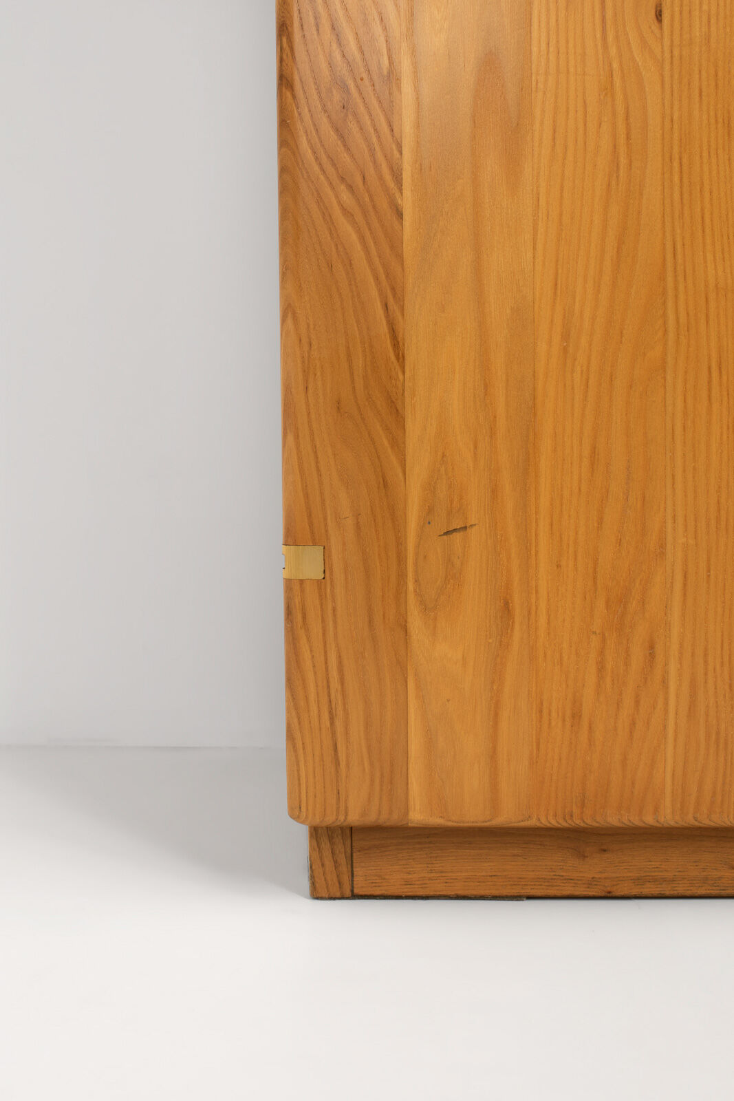 Solid Elm & Brass Sideboard by Romanutti, Italy, 1970s