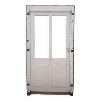 Old glazed door 211.5x105.5cm and its entrance door frame.